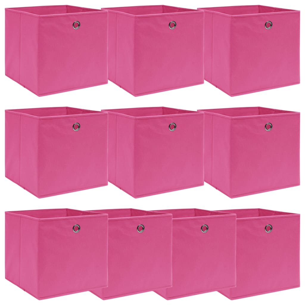 vidaXL Säilytyslaatikot 10 kpl pinkki 32x32x32 cm kangas