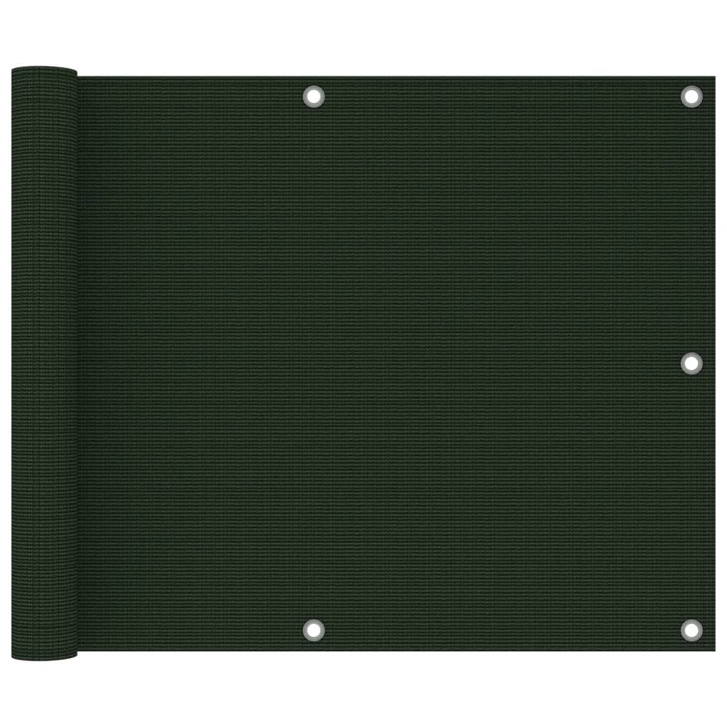 vidaXL Parvekkeen suoja tummanvihreä 75x500 cm HDPE