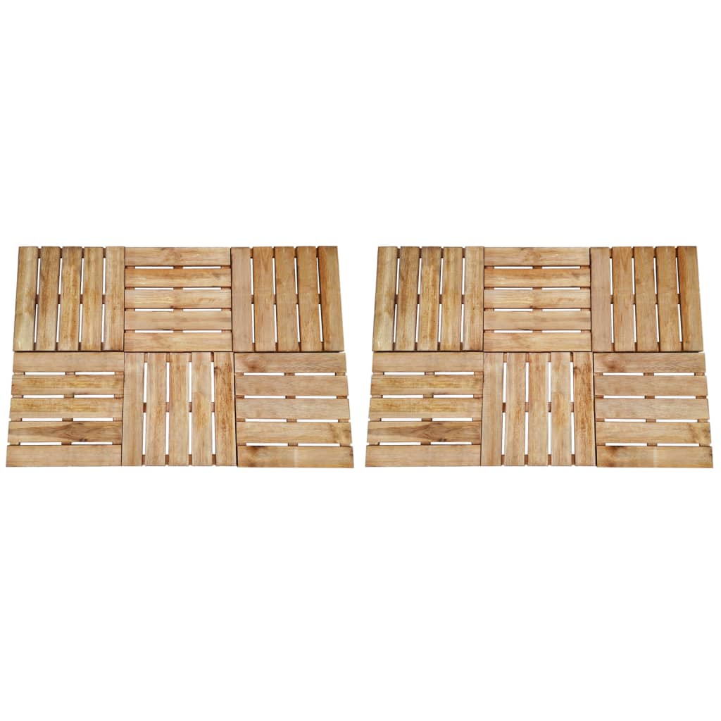 vidaXL Lattialaatat 12 kpl 50x50 cm puu ruskea
