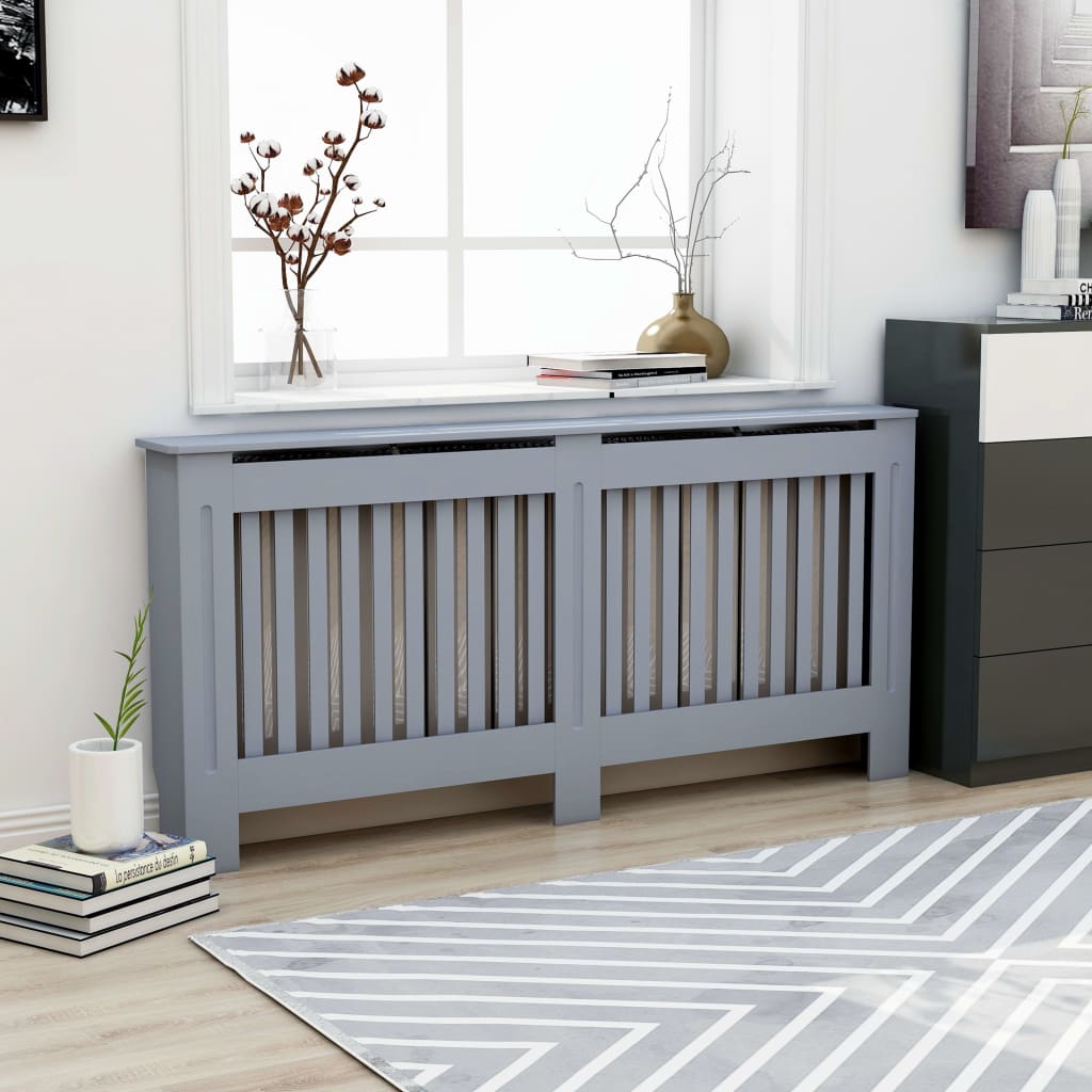 vidaXL Lämpöpatterin suoja antrasiitti 172x19x81 cm MDF