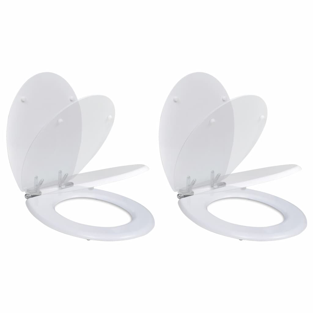vidaXL WC-istuimet soft-close kansilla 2 kpl MDF valkoinen