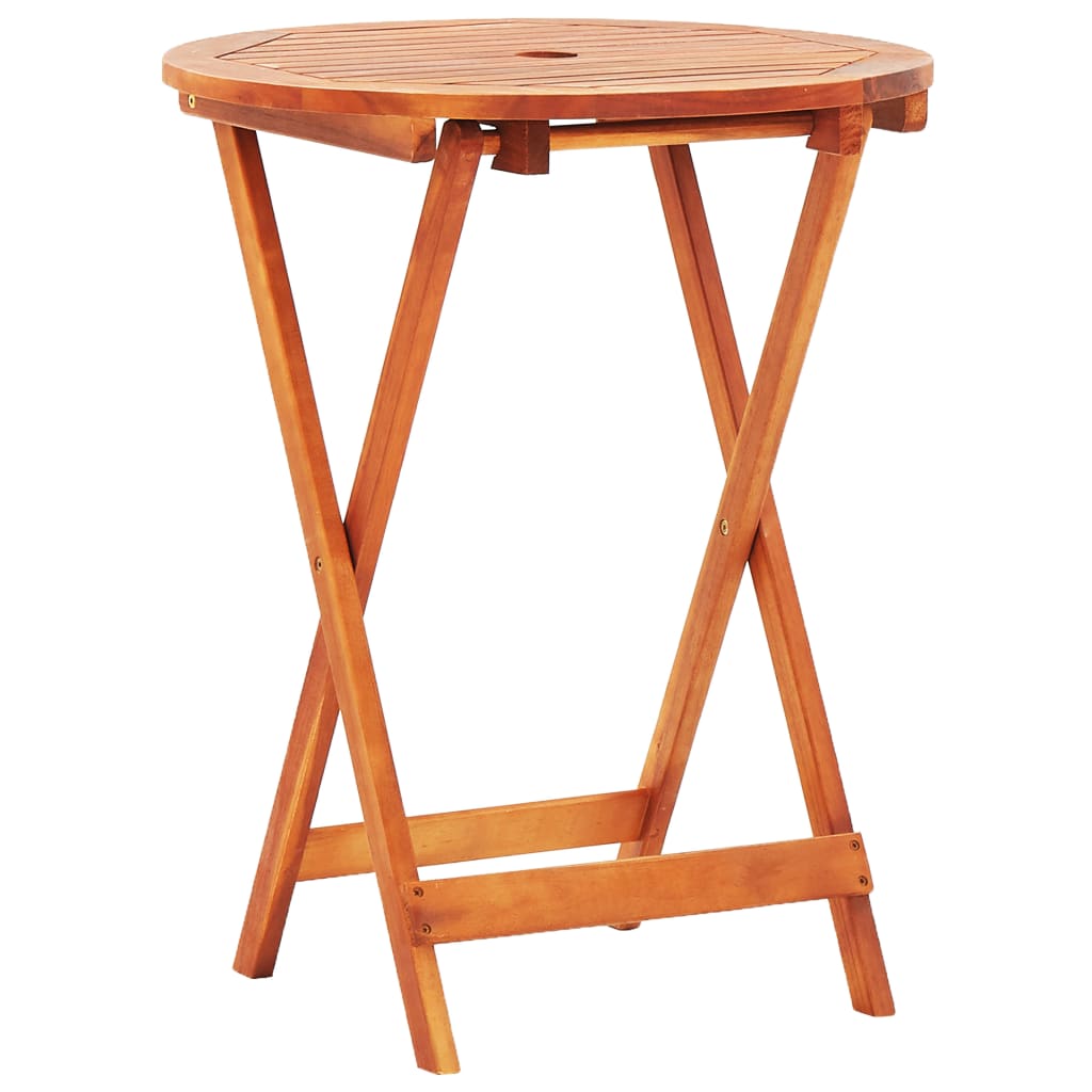 vidaXL Kokoontaittuva puutarhapöytä Ø60x75 cm täysi eukalyptuspuu