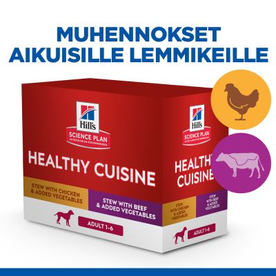 Hill's Science Plan Canine Adult Healthy Cuisine kana & nauta - 8 x 80 g