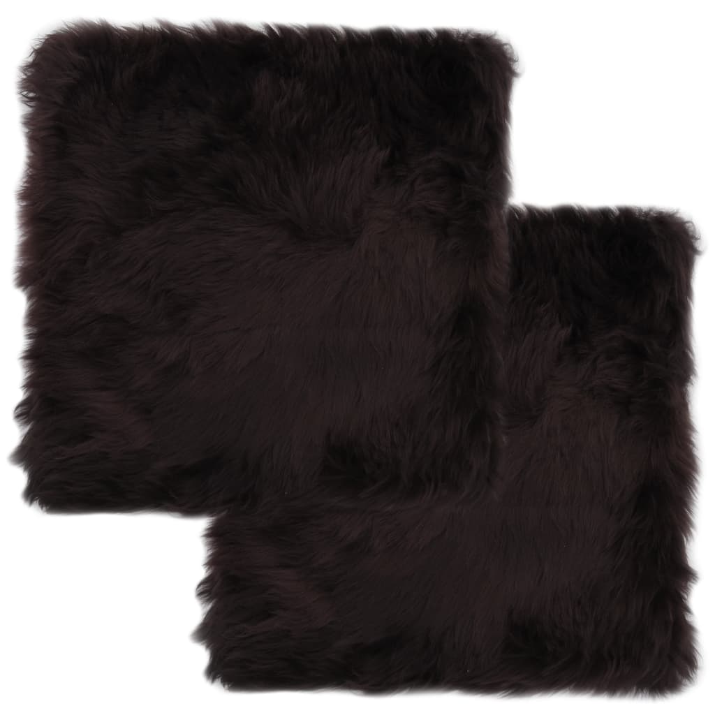 vidaXL Tuolinpehmusteet 2 kpl ruskea 40x40 cm aito lampaannahka