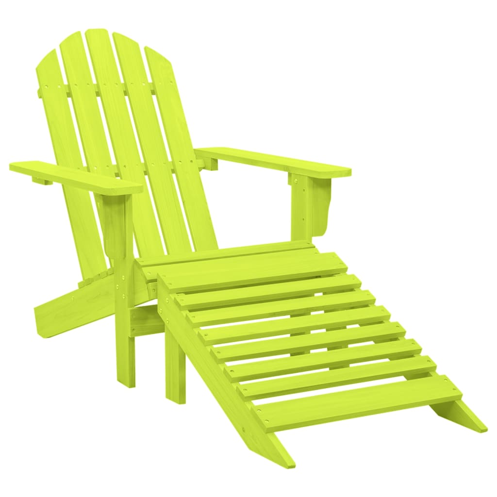 vidaXL Adirondack-puutarhatuoli rahilla täysi kuusi vihreä