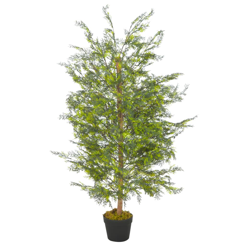vidaXL Tekokasvi sypressi ruukulla vihreä 120 cm