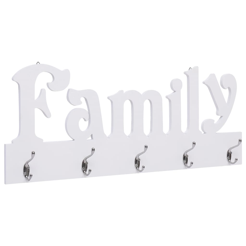 vidaXL Seinälle kiinnitettävä naulakko FAMILY 74x29,5 cm