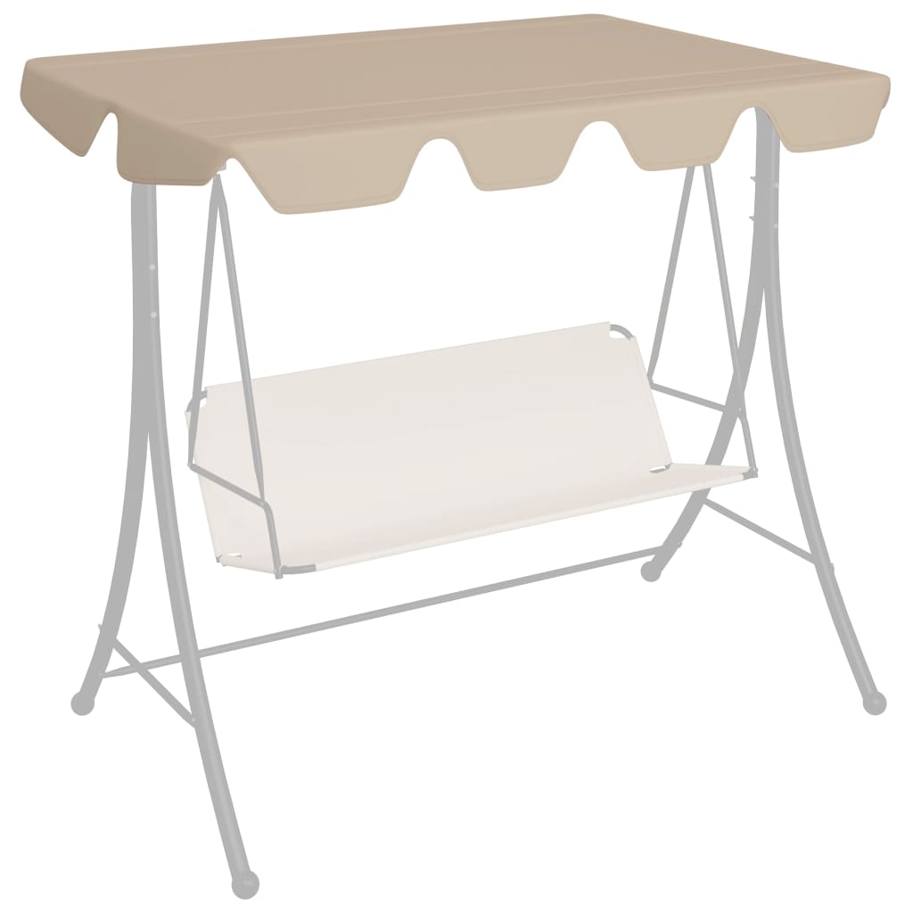 vidaXL Vaihtokatos puutarhakeinuun beige 188/168x110/145 cm