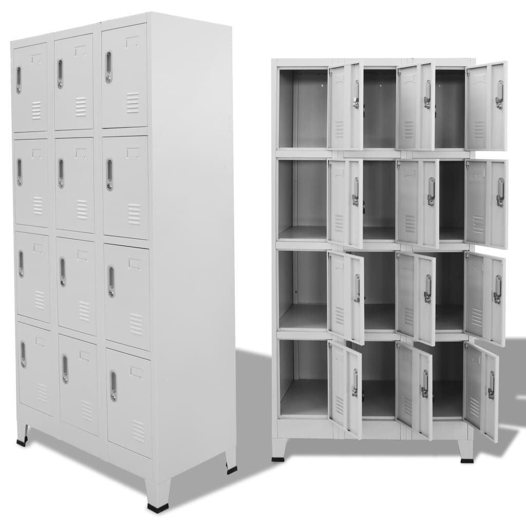 vidaXL Lukkokaappi 12 lokerolla 90x45x180 cm