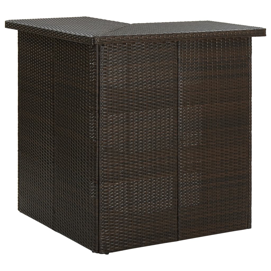 vidaXL Kulmabaaripöytä ruskea 100x50x105 cm polyrottinki
