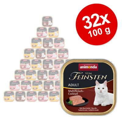 Animonda vom Feinsten Adult -säästöpakkaus 32 x 100 g - lohi & katkarapu