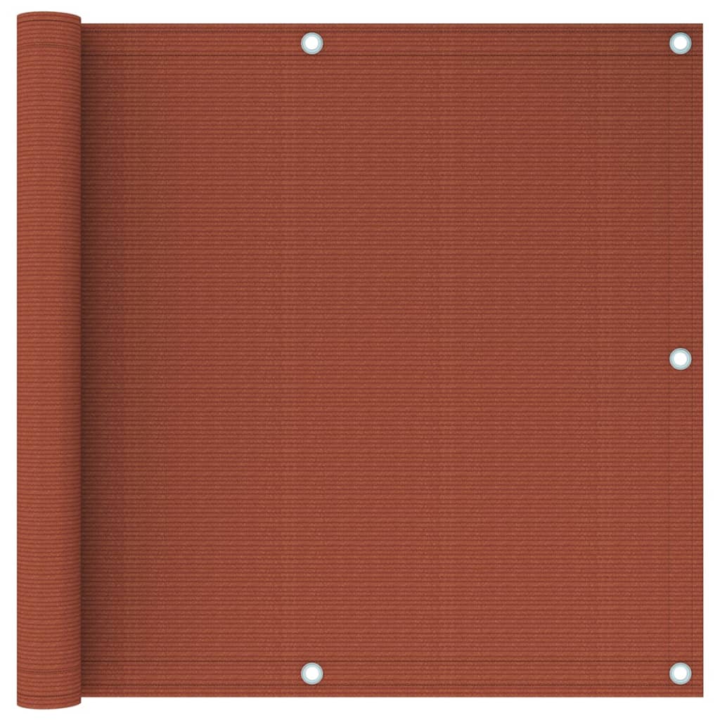 vidaXL Parvekkeen suoja terrakotta 90x400 cm HDPE