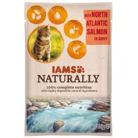 IAMS Naturally Cat Adult, lohi - 48 x 85 g