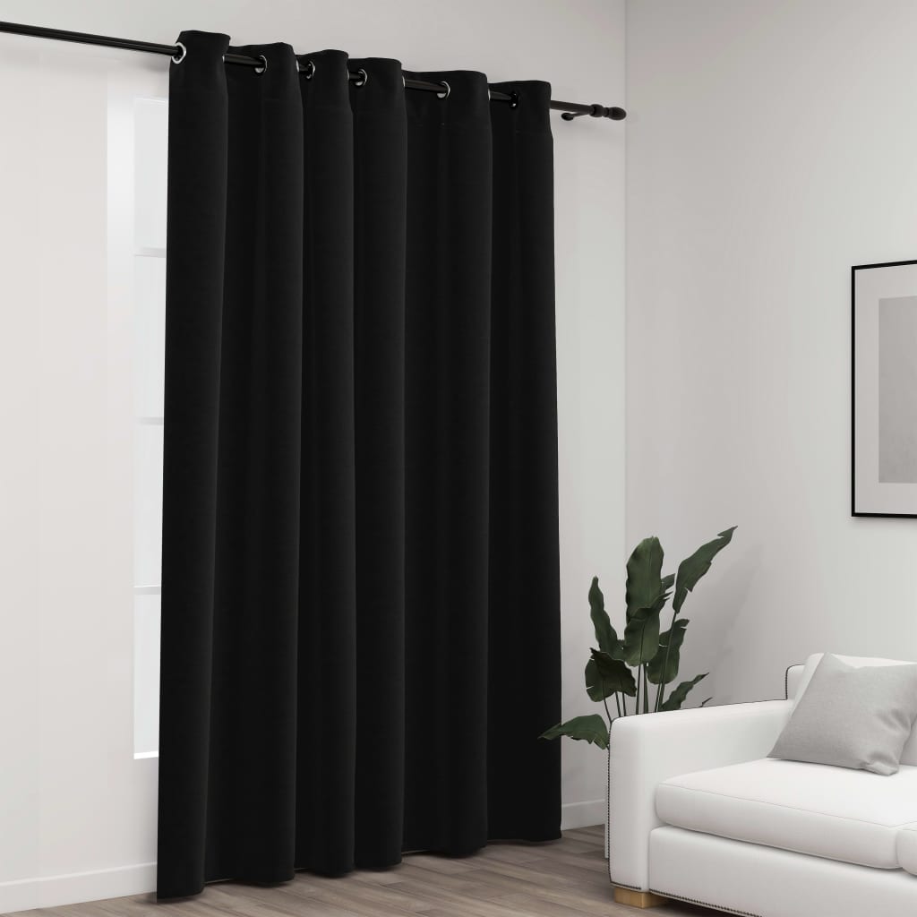 vidaXL Pellavamainen pimennysverho purjerenkailla antras. 290x245 cm