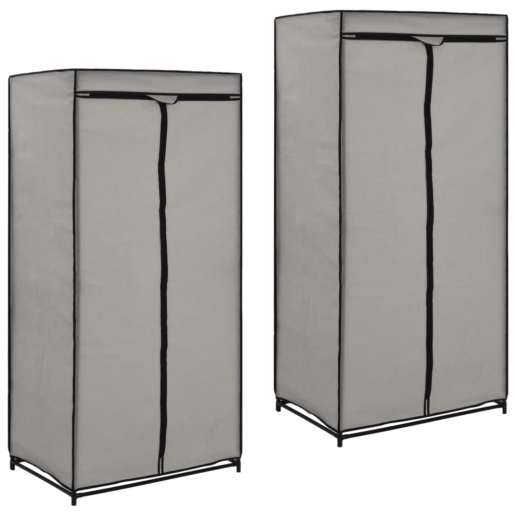 vidaXL Vaatekaapit 2 kpl harmaa 75x50x160 cm