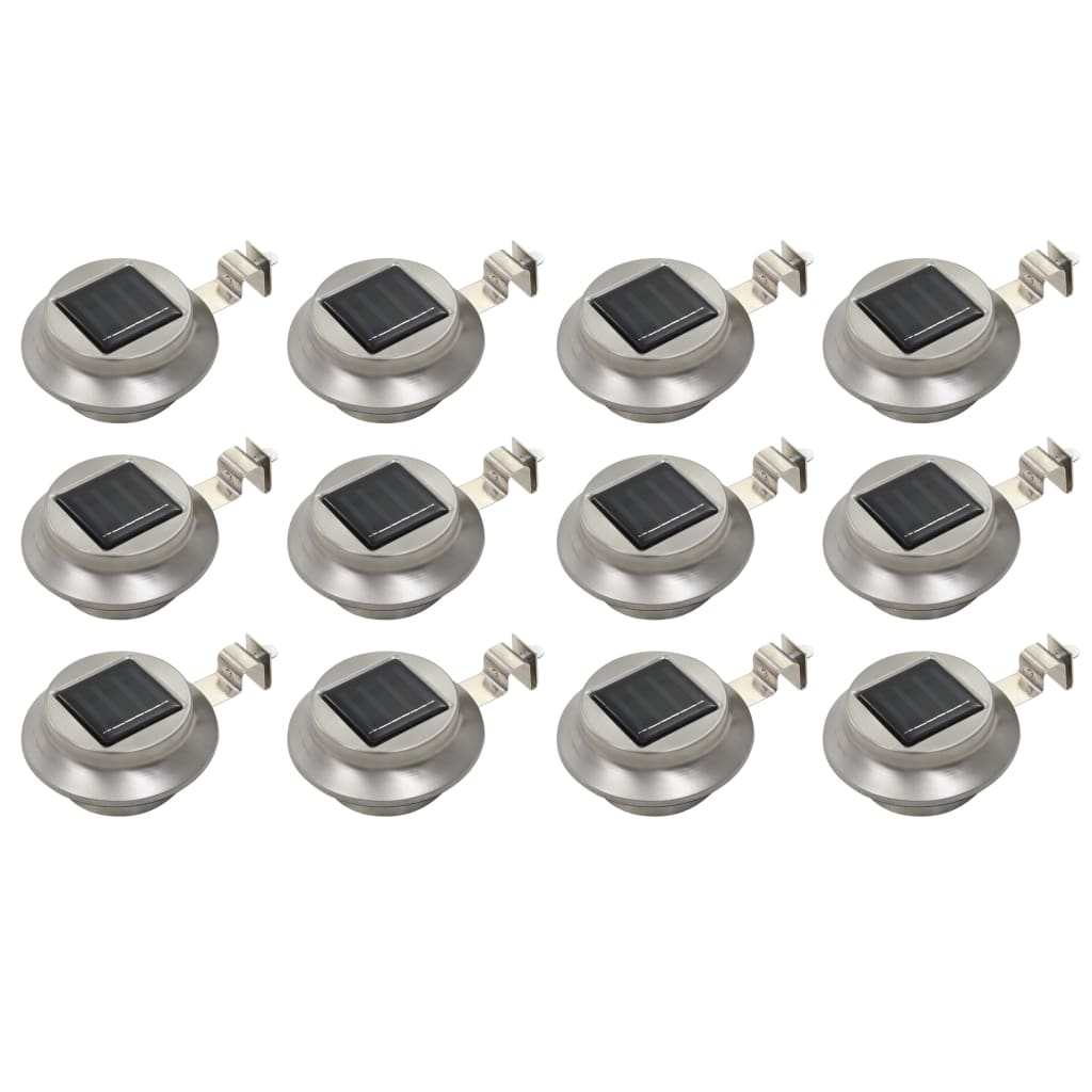 vidaXL Ulkoaurinkokennovalaisin 12 kpl LED pyöreä 12cm valkoinen