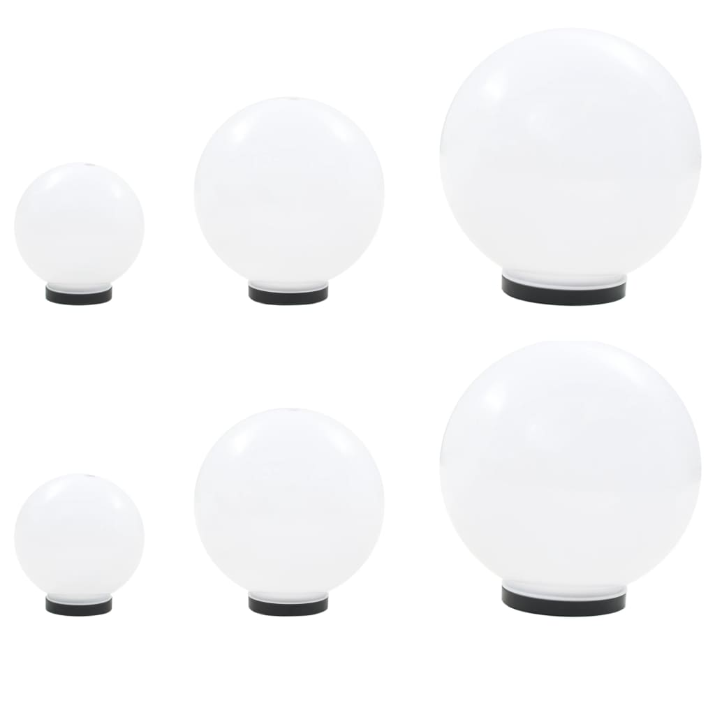 vidaXL LED-pallovalaisinsarja 6 kpl 20/30/40 cm akryyli