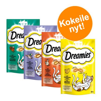 Dreamies "Dreamland" -kokeilupakkaus 4 x 60 g - kana, juusto, ankka + kalkkuna