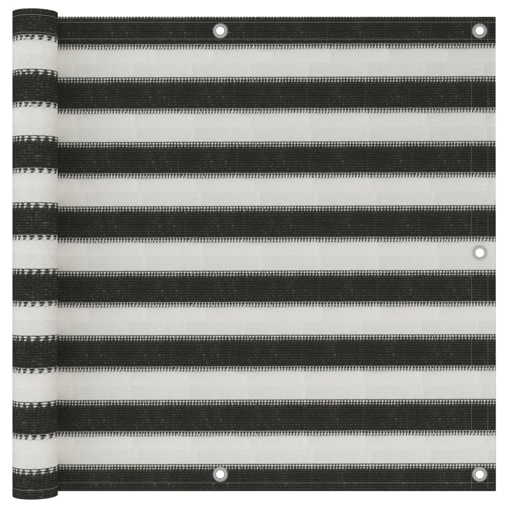 vidaXL Parvekkeen suoja HDPE 90x500 cm antrasiitti ja valkoinen