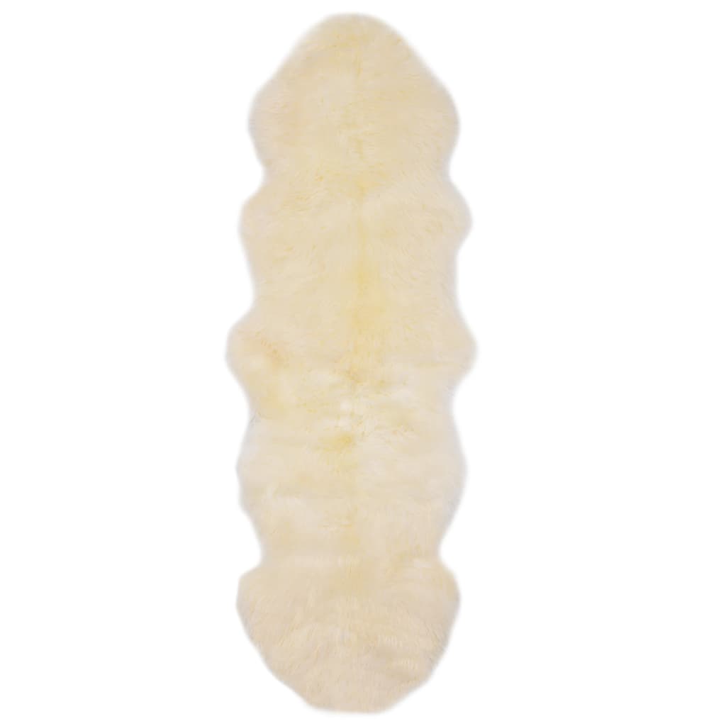 vidaXL Lampaannahkamatto 60x180 cm valkoinen