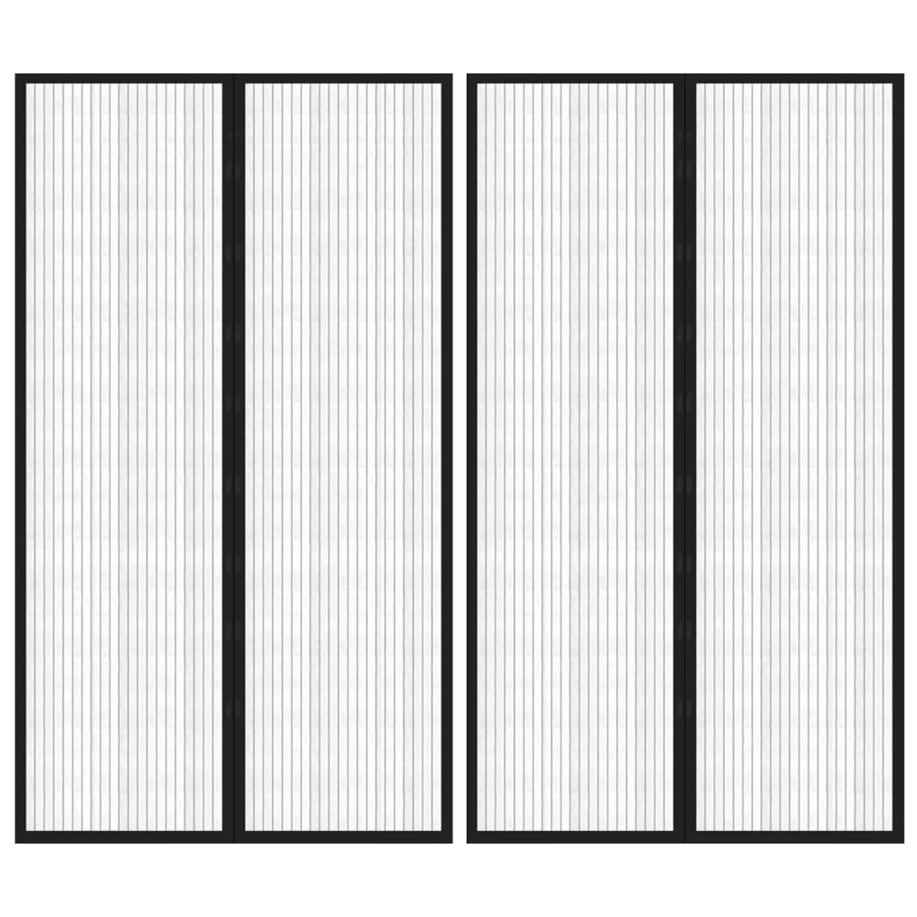 vidaXL Hyönteisverhot oveen 2 kpl magneettikiinnitys musta 200x80 cm