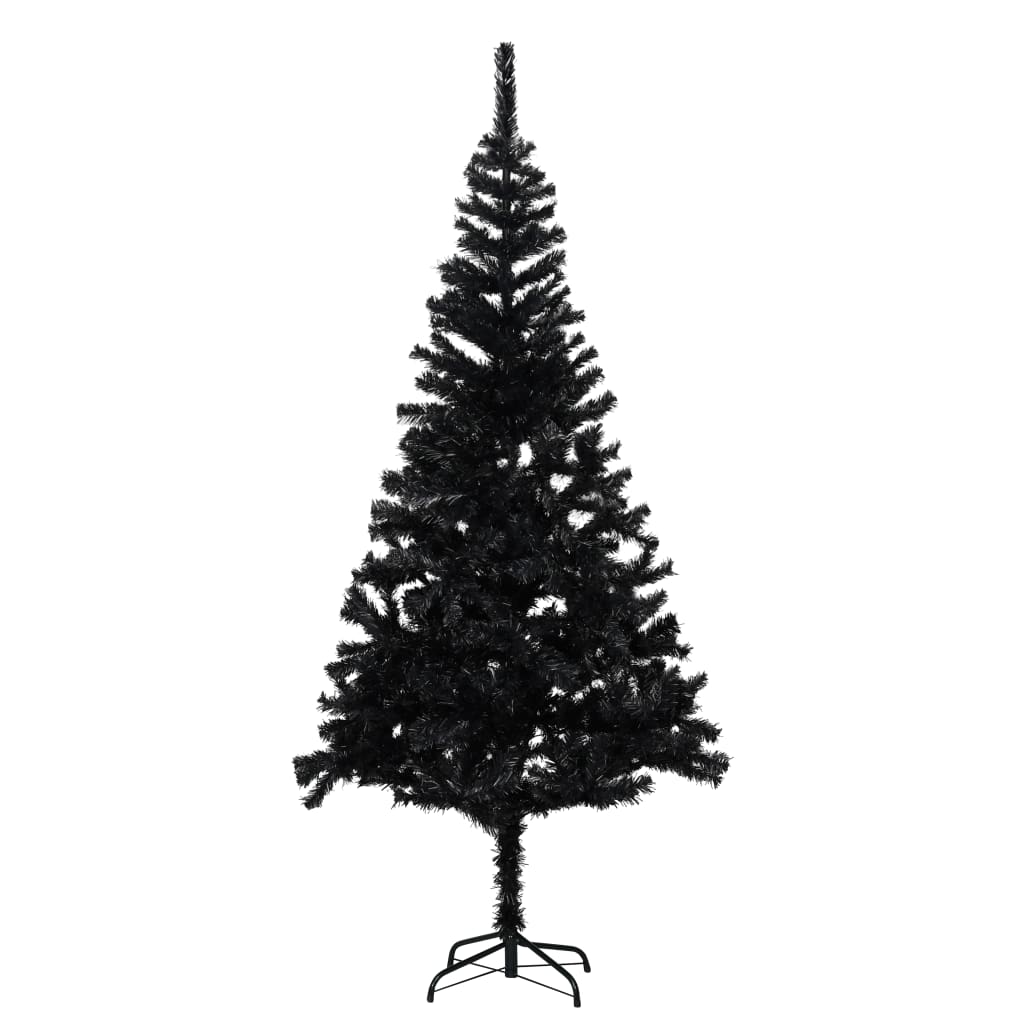 vidaXL Tekojoulukuusi jalustalla musta 210 cm PVC