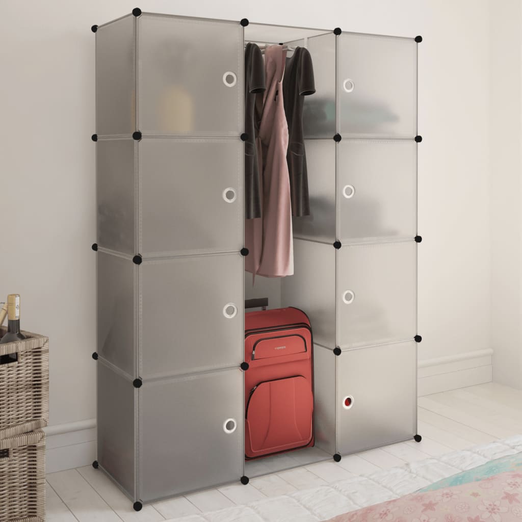 vidaXL Moduulikaappi 9 lokeroa 37x115x150 cm valkoinen