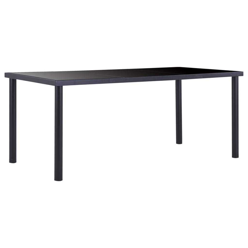 vidaXL Ruokapöytä musta 180x90x75 cm karkaistu lasi