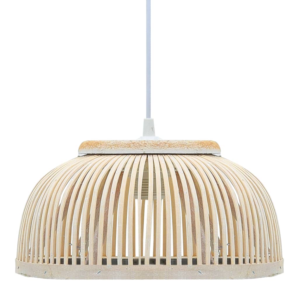 vidaXL Riippuvalaisin bambu 40 W 34x14,5 cm puolipyöreä E27