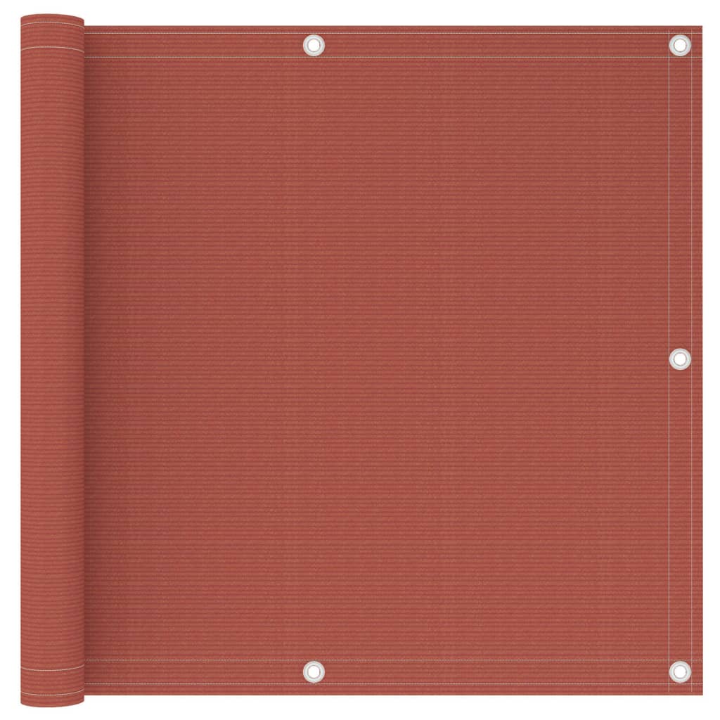 vidaXL Parvekkeen suoja terrakotta 90x500 cm HDPE