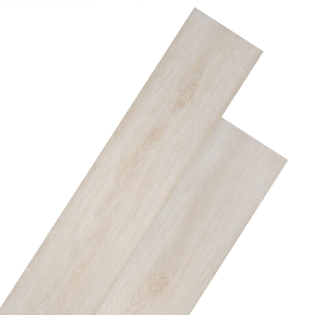 vidaXL Itsekiinnittyvä PVC-lattialankku 5,02 m² 2 mm Tammi Valkoinen