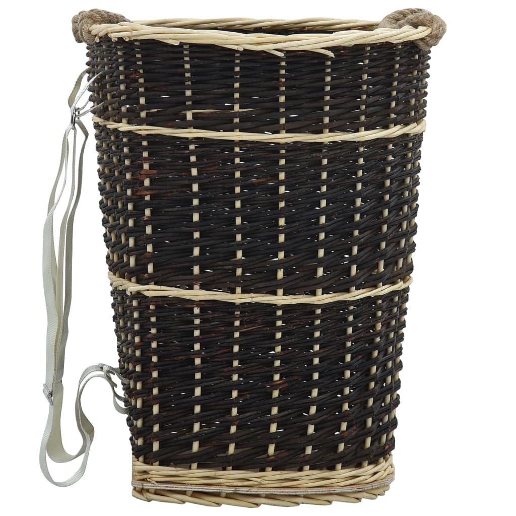 vidaXL Polttopuun kantoreppu hihnoilla 50x44x58 cm luonnollinen paju
