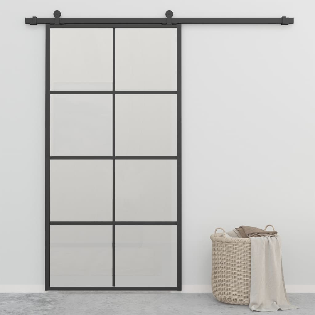 vidaXL Liukuovi alumiini ja ESG-lasi 102,5x205 cm musta