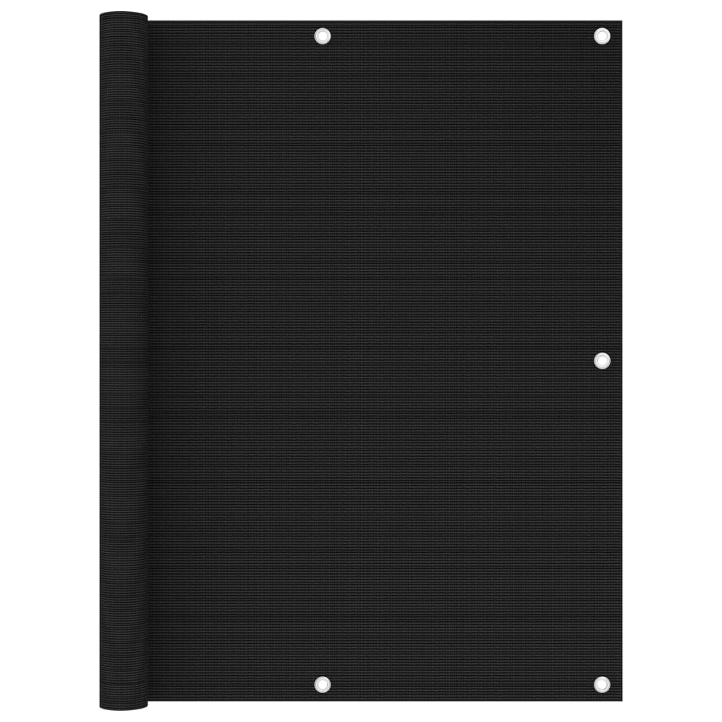 vidaXL Parvekkeen suoja musta 120x500 cm HDPE