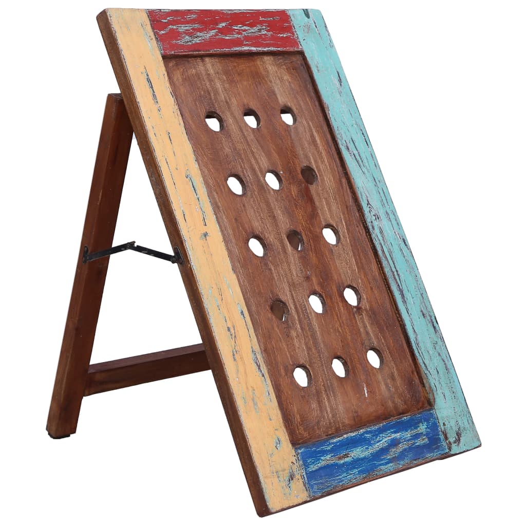 vidaXL Viinipulloteline 15 pullolle 47x28x78cm kierrätetty massiivipuu