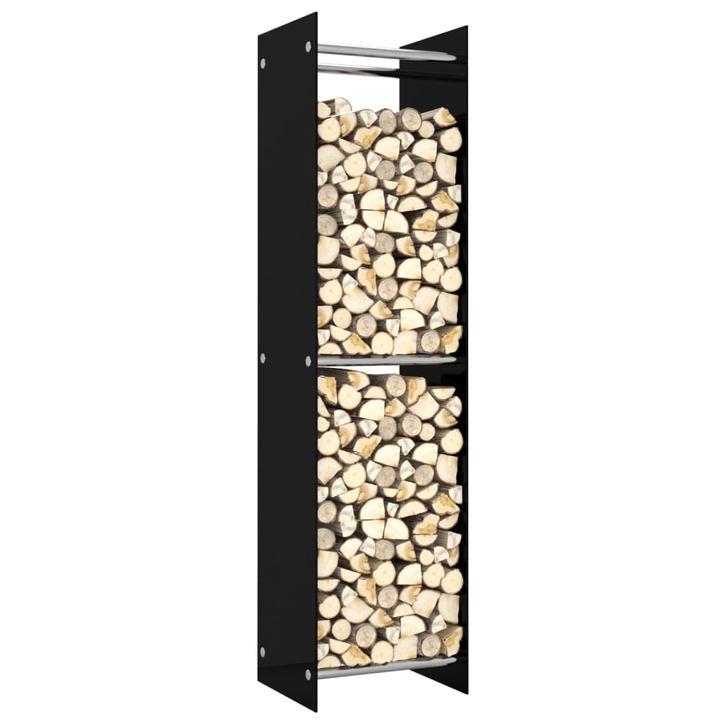 vidaXL Polttopuuteline musta 40x35x160 cm lasi