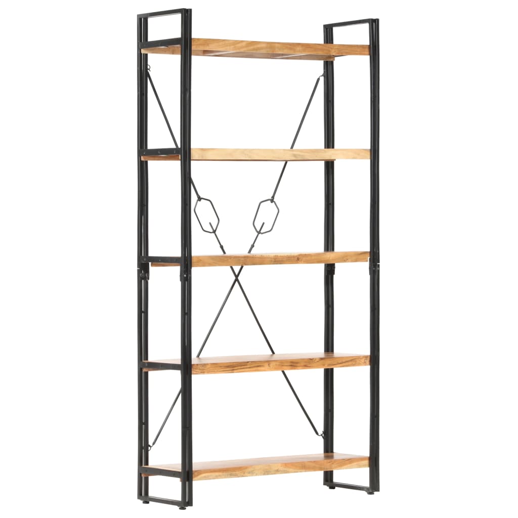 vidaXL 5-tasoinen kirjahylly 90x30x180 cm täysi akaasiapuu