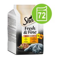 Sheba Fresh & Fine -säästöpakkaus 72 x 50 g - kalalajitelma kastikkeessa
