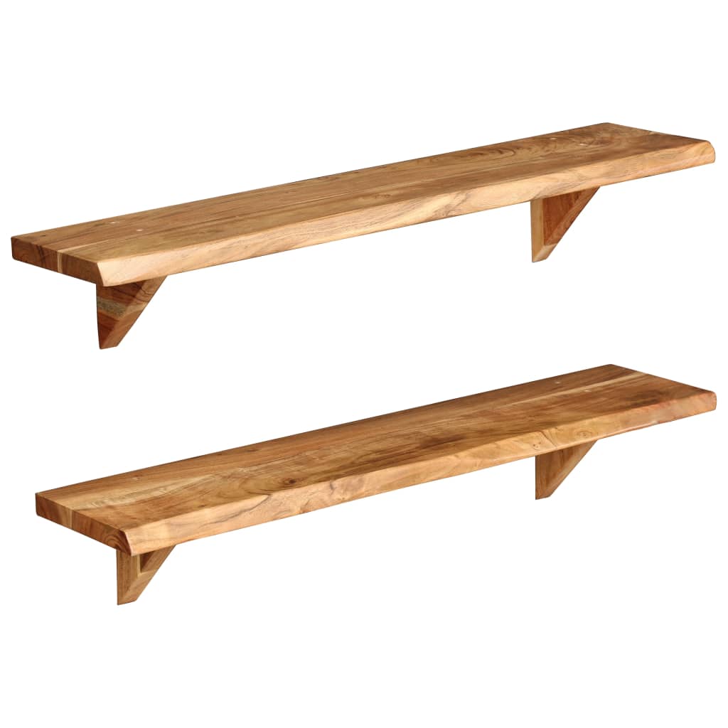vidaXL Seinähyllyt 2 kpl 90x20x16 cm kiinteä akaasiapuu