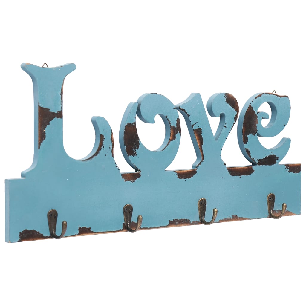 vidaXL Seinälle kiinnitettävä naulakko LOVE 50x23 cm