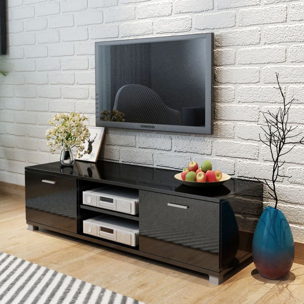 vidaXL TV-taso Korkeakiilto musta 140x40,3x34,7 cm