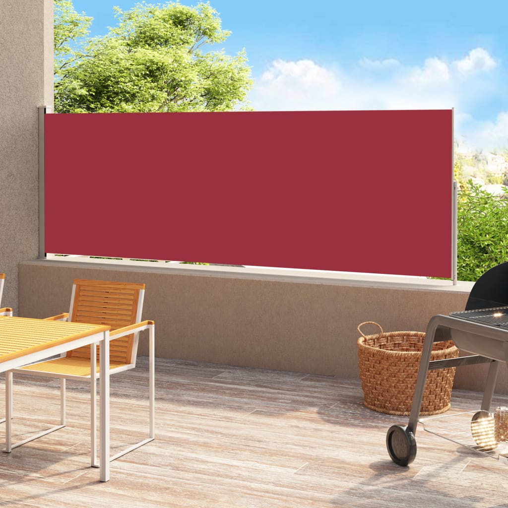 vidaXL Sisäänvedettävä terassin sivumarkiisi 180x500 cm punainen