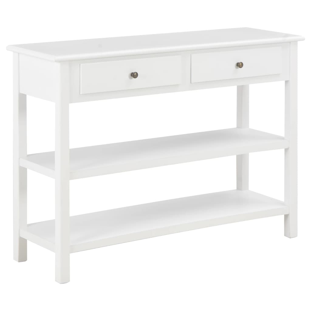vidaXL Sivupöytä 110x35x80 cm MDF valkoinen