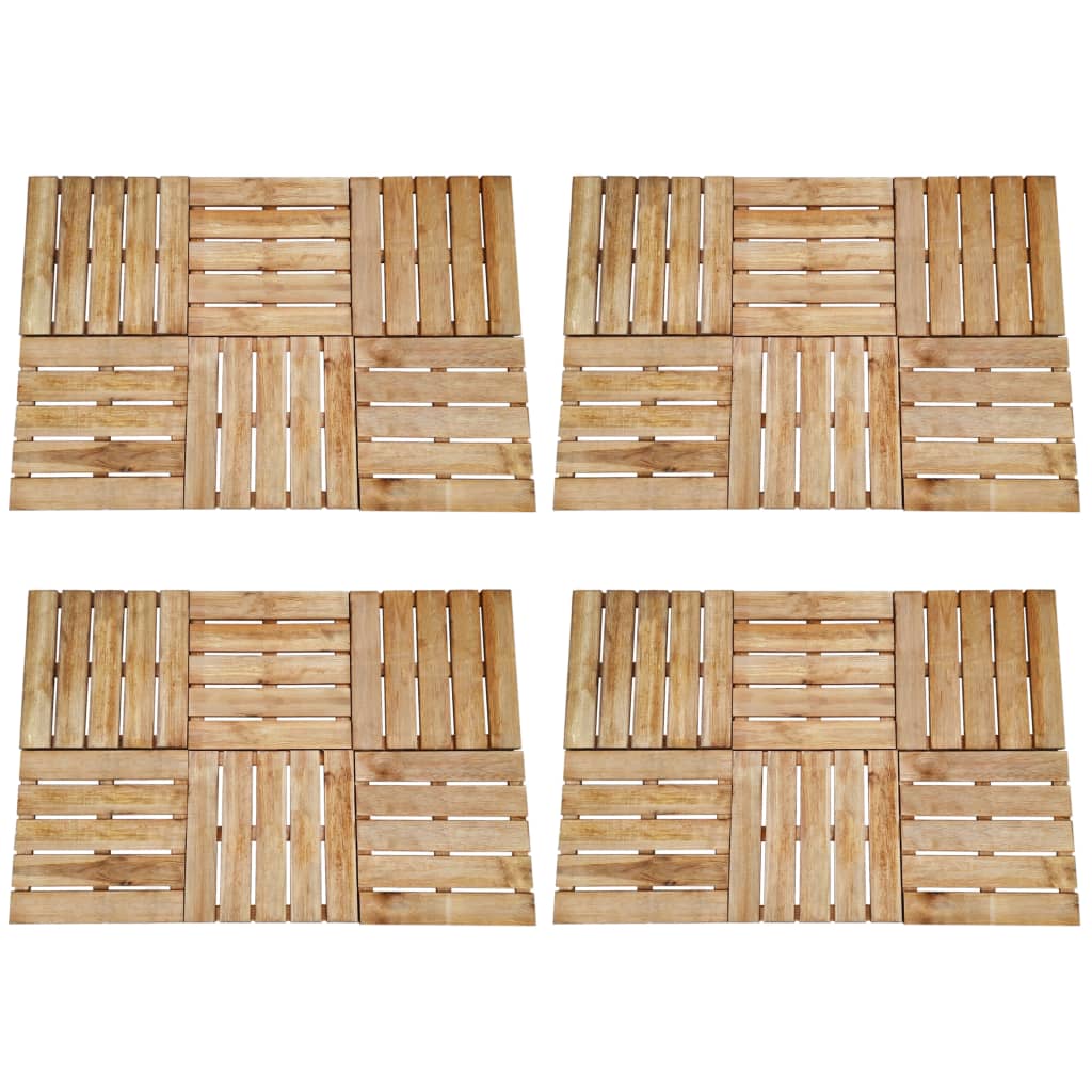vidaXL Lattialaatat 24 kpl 50x50 cm puu ruskea