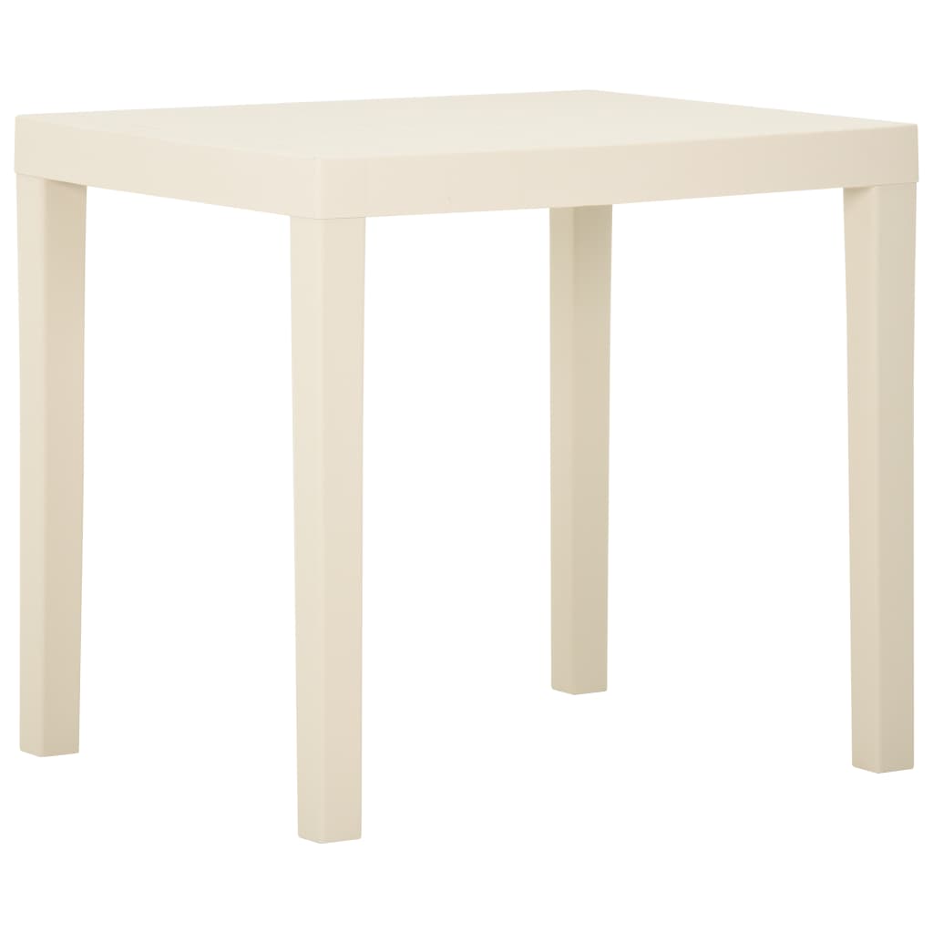 vidaXL Puutarhapöytä valkoinen 79x65x72 cm muovi