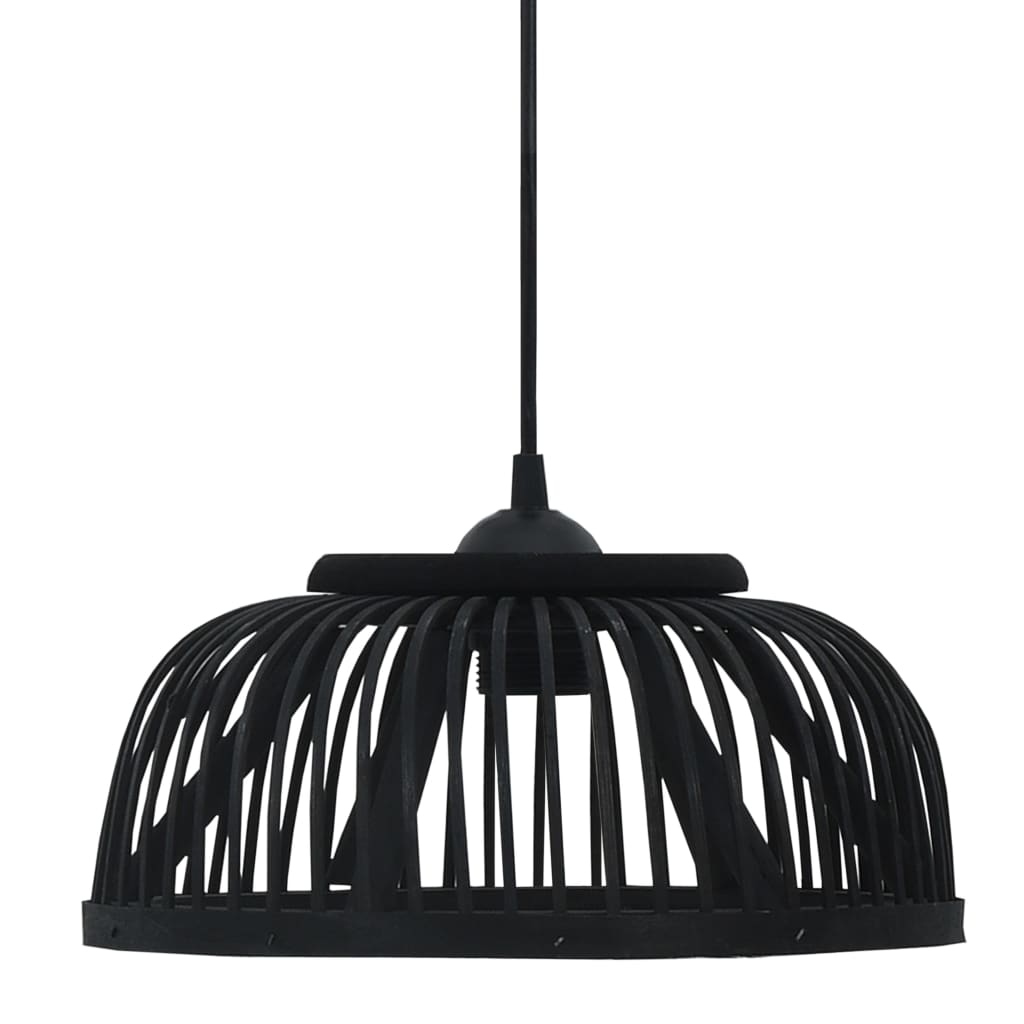 vidaXL Riippuvalaisin musta bambu 40 W 34x14,5 cm puolipyöreä E27