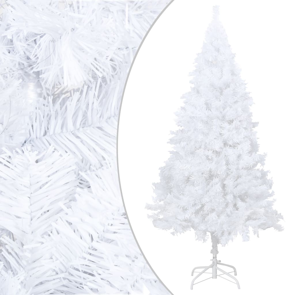 vidaXL Tekojoulukuusi paksuilla oksilla valkoinen 210 cm PVC