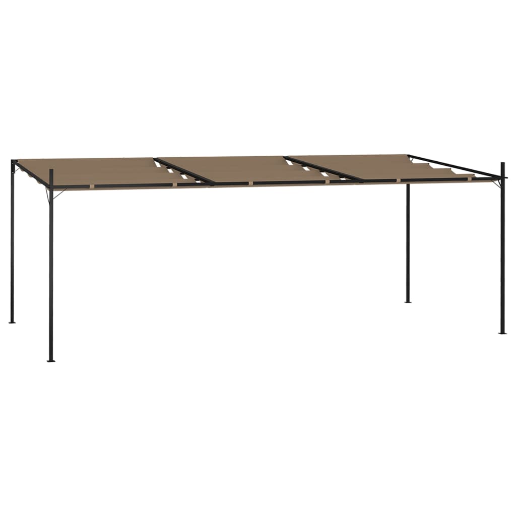 vidaXL Katos sisäänvedettävällä katolla 600x300x233 cm harmaanruskea