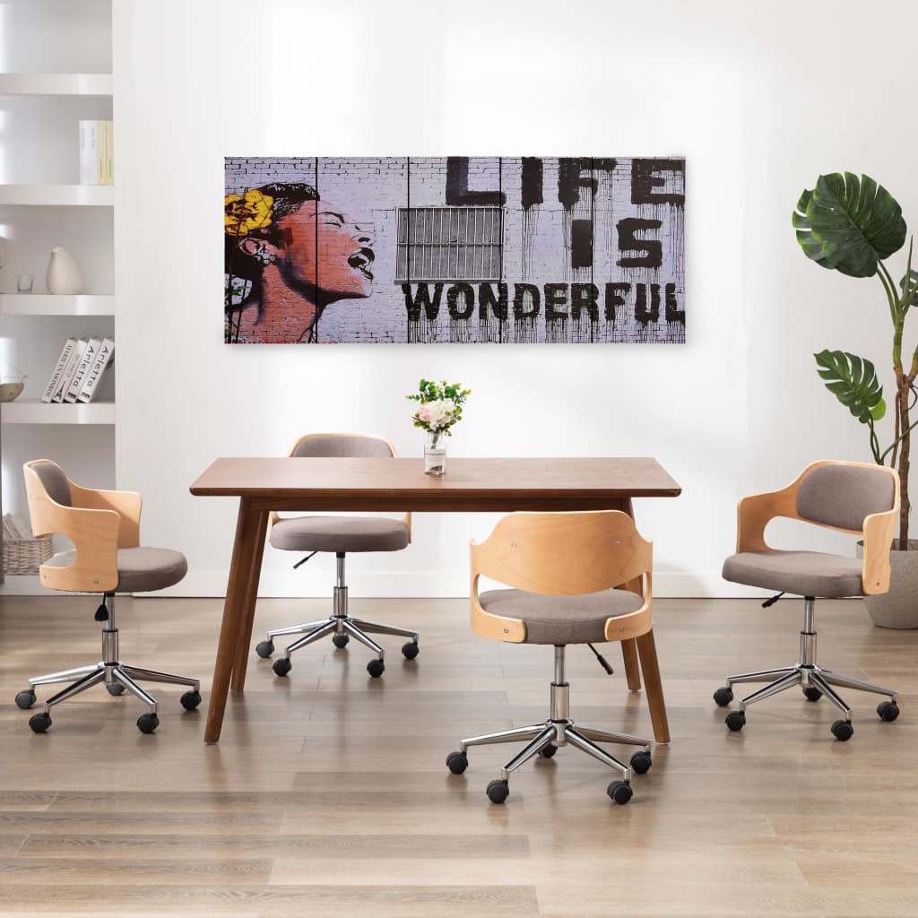 vidaXL Kanvaasitaulusarja Life Is Wonderful monivärinen 200 x 80 cm