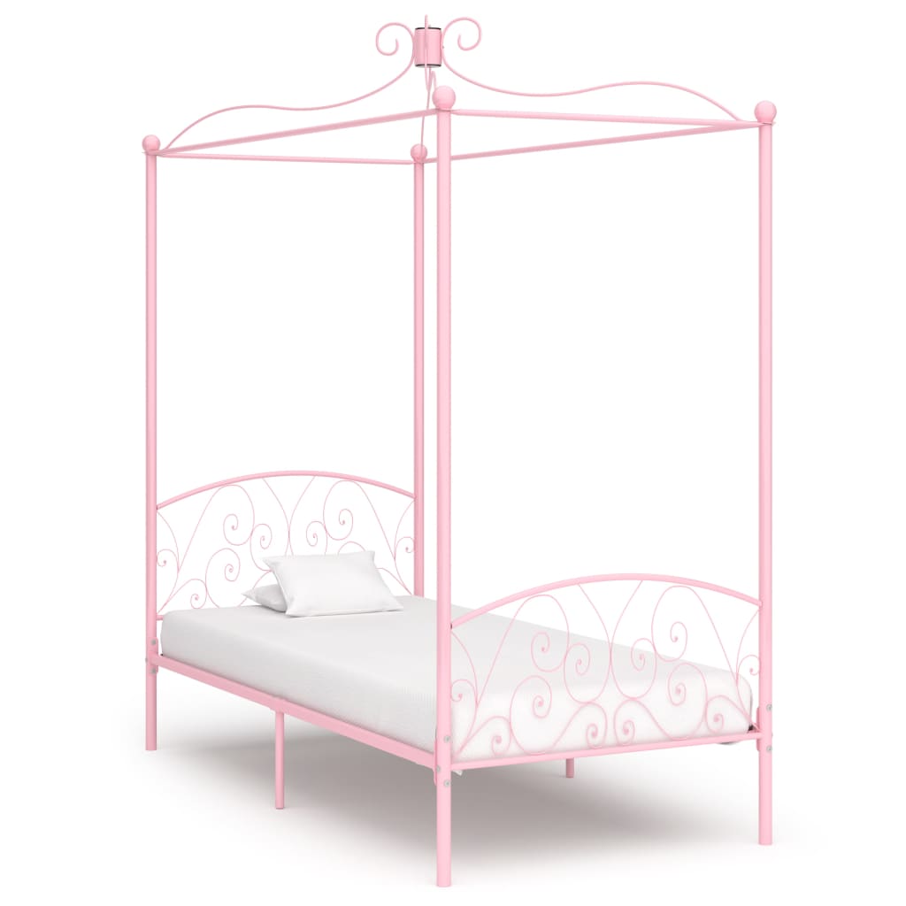 vidaXL Katossängyn runko pinkki metalli 100x200 cm